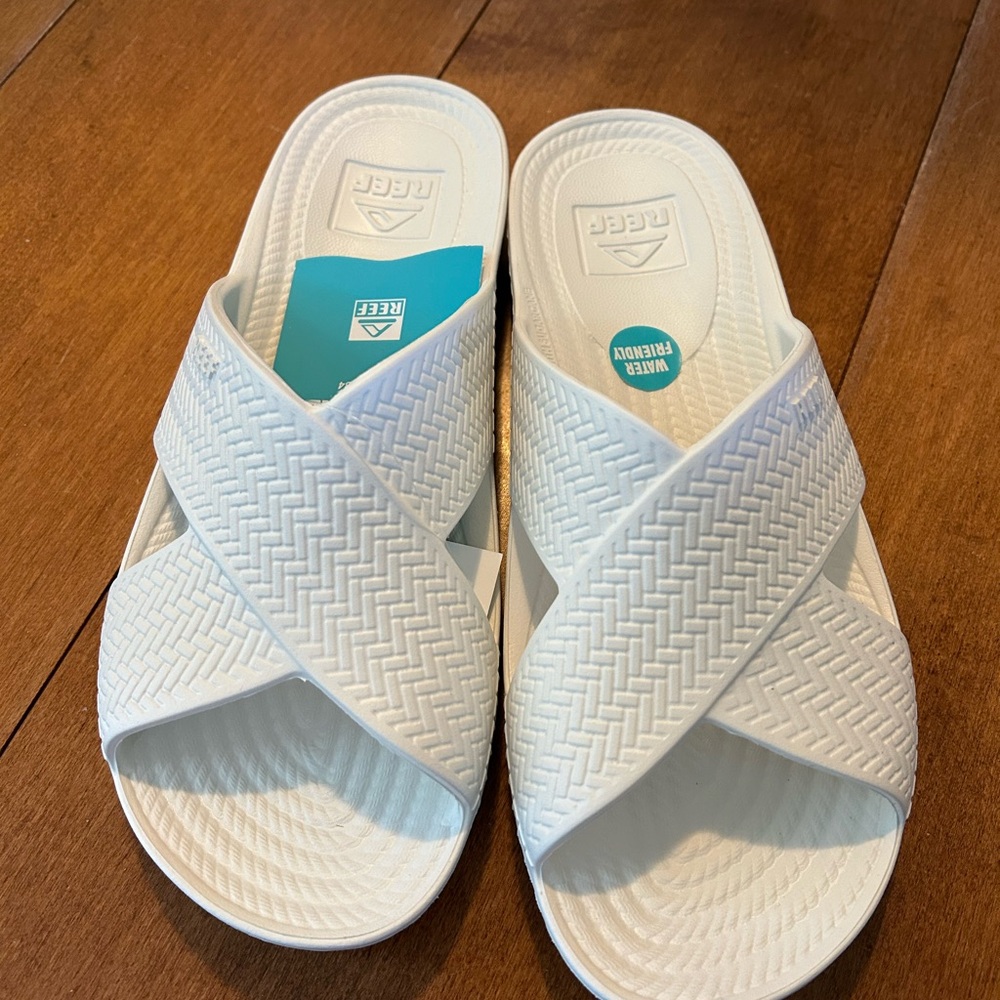 REEF White Slide Sandals